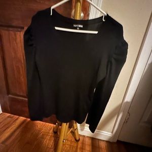 Black sweater puff sleeve